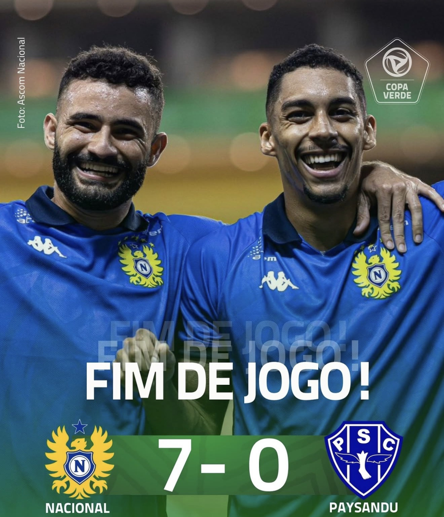 Nacional quebra tabu de 25 anos e aplica goleada histórica sobre o Paysandu