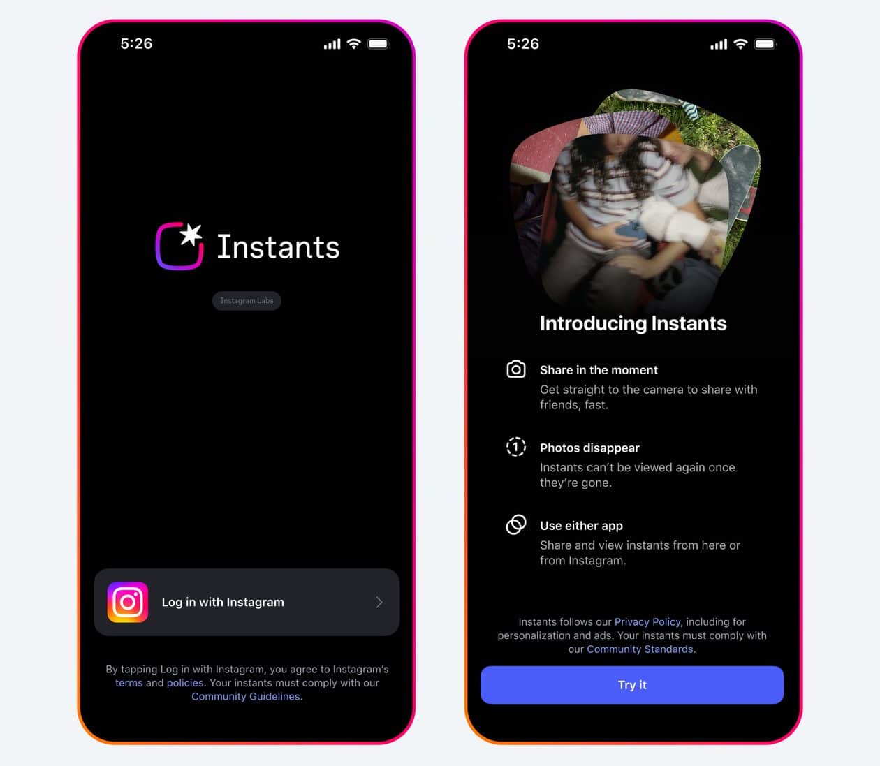 Meta lança Instants, novo recurso de fotos temporárias do Instagram