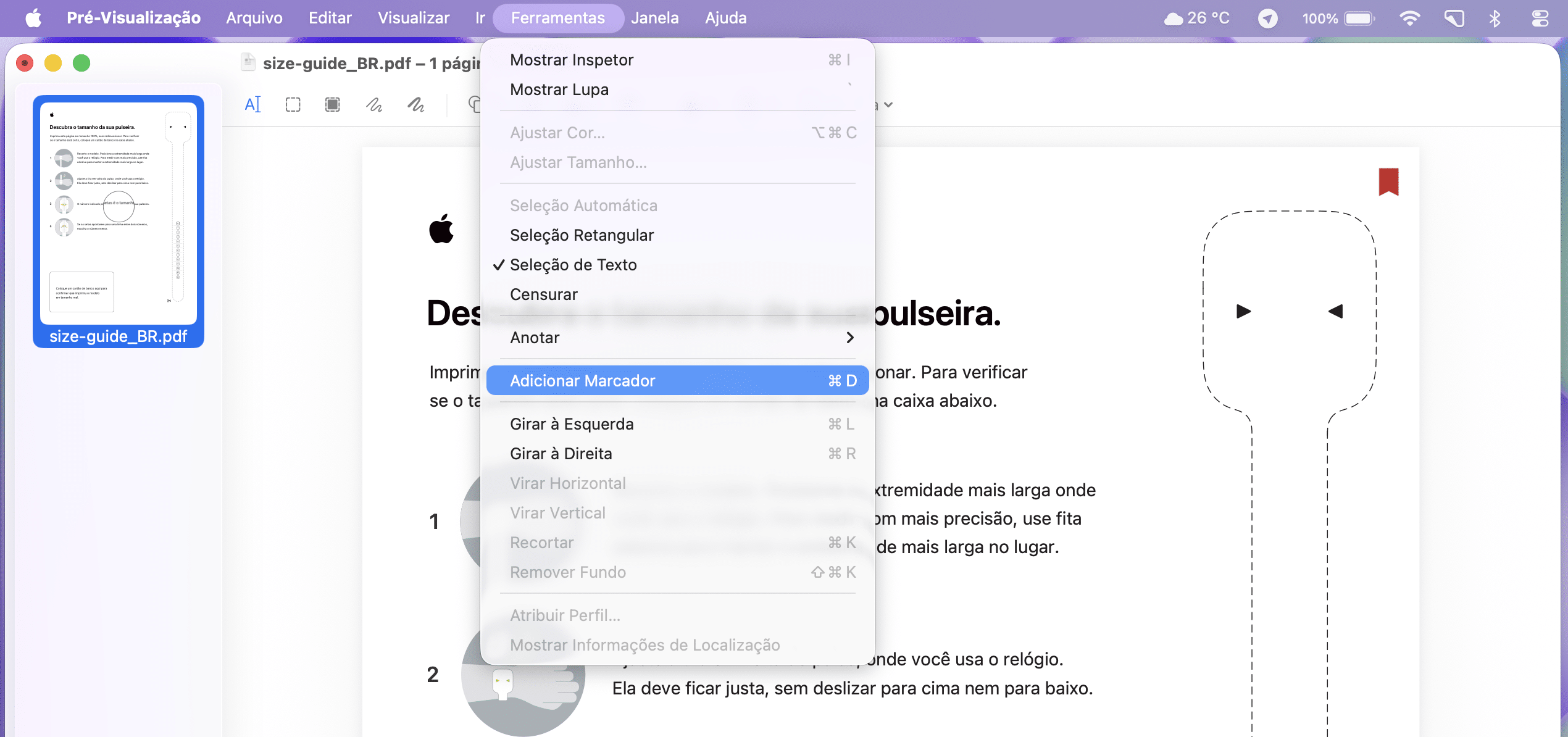 Como adicionar um marcador no app Pré-Visualização do Mac