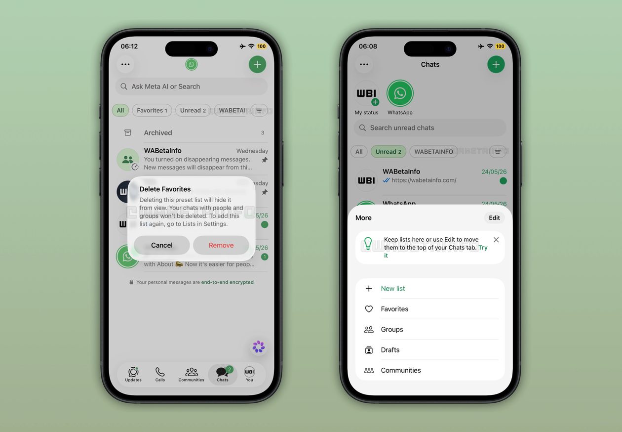 WhatsApp estreia novo sistema para gerenciar listas de conversas no iOS