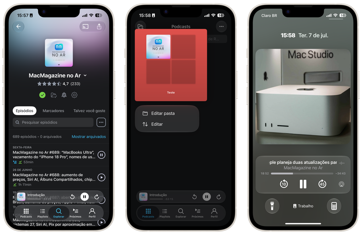 App Pocket Casts recebe ajustes na interface após adotar o Liquid Glass