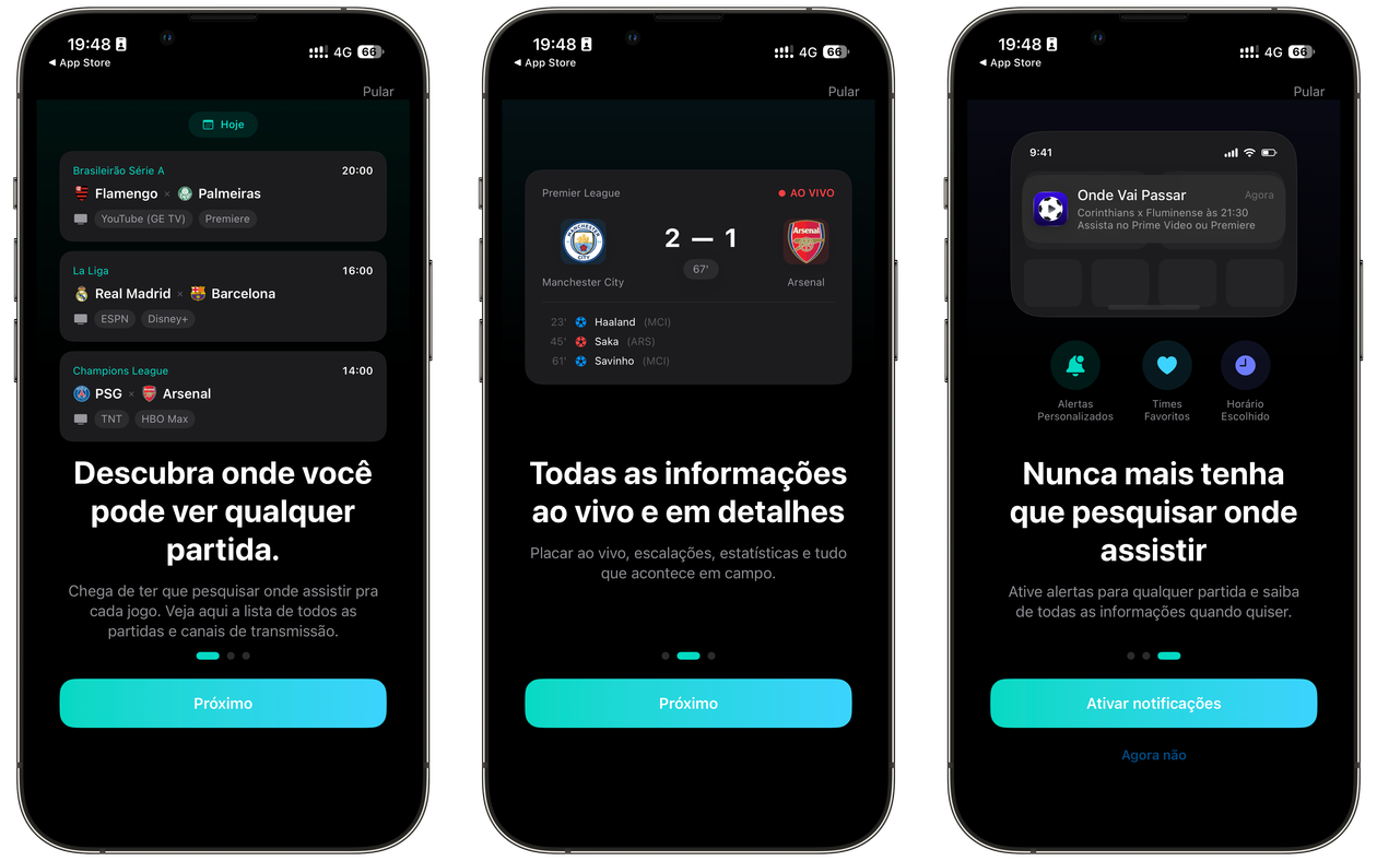 App Onde Vai Passar ajuda a descobrir onde assistir a jogos de futebol